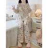 【应季好物】韩版宽松甜美圆领双层棉纱印花睡衣套装 商品缩略图1
