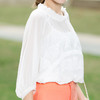 欧芮儿2016春夏新款女装立领七分袖宽松白色蕾丝拼接雪纺衫上衣女 商品缩略图3