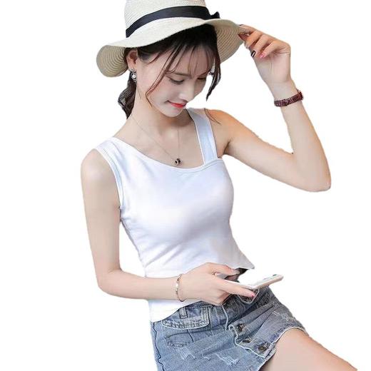 【个性十足】新款吊带背心女学生韩版百搭显瘦斜肩纯色内衣打底衫 商品图4