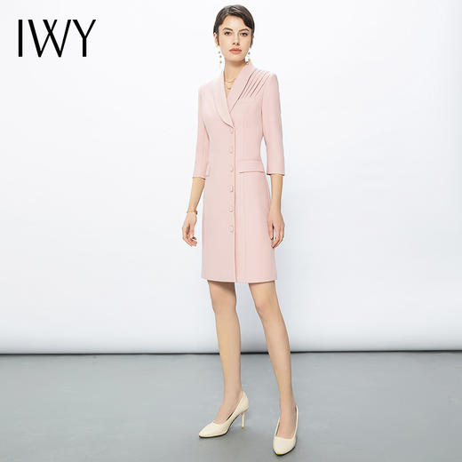 IWY/粉色主持人礼服演讲服装高端气质正装连衣裙粉色西装裙西装裙Q13131 商品图4