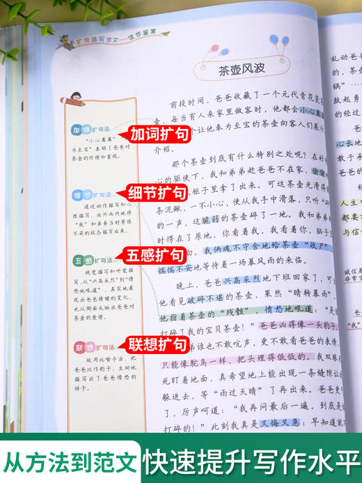 【斗半匠】扩句法写作技巧3-6年级五感法作文 商品图2