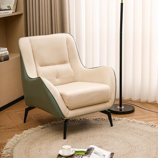 轻奢单人沙发椅设计师洽谈小户型科技布大堂客厅北欧懒人老虎椅 商品图0