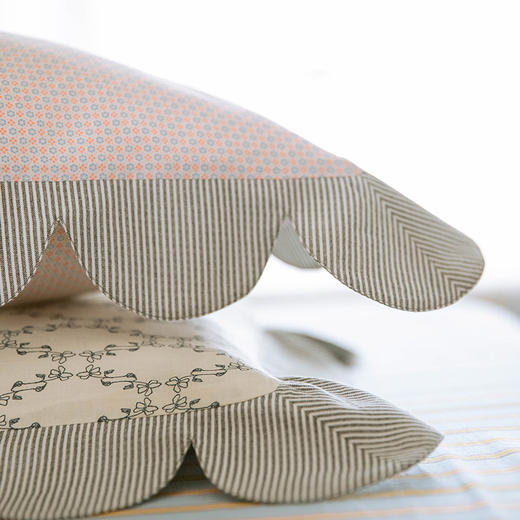 奥赛尼系列花边枕全荞麦壳纯棉颈枕 商品图3