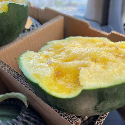 【小羽 黄西瓜】小羽黄西瓜/黑骑士，台湾引种，布丁小兰西瓜，黄瓤黑籽，口感嫩甜多汁，水份超级足！ 商品图10