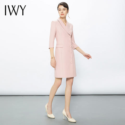 IWY/粉色主持人礼服演讲服装高端气质正装连衣裙粉色西装裙西装裙Q13131 商品图6