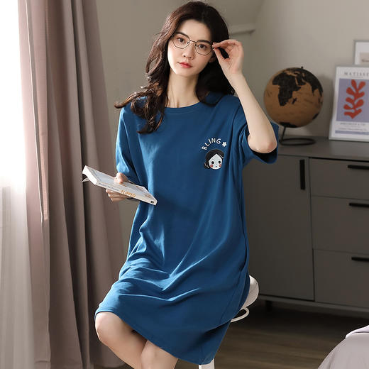 【纯棉睡裙】2023年新款夏季短袖全棉睡衣韩版宽松休闲家居服外穿 商品图7