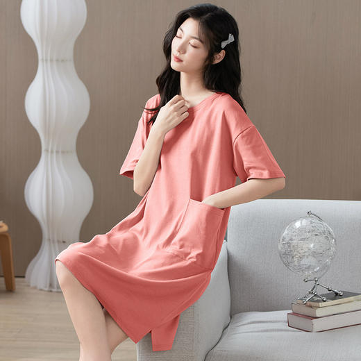 【纯棉睡裙】2023年新款夏季短袖全棉睡衣韩版宽松休闲家居服外穿 商品图13