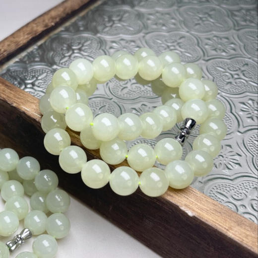 和田玉项链-妈妈链圆珠10 商品图0