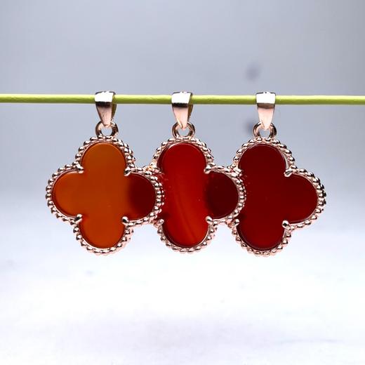 S925红玛瑙吊坠-四叶草 商品图0