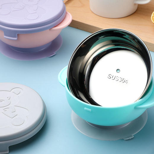 儿童吸盘碗吸管辅食碗杯儿童练习筷子不锈钢勺叉宝宝餐具套装防摔 商品图7