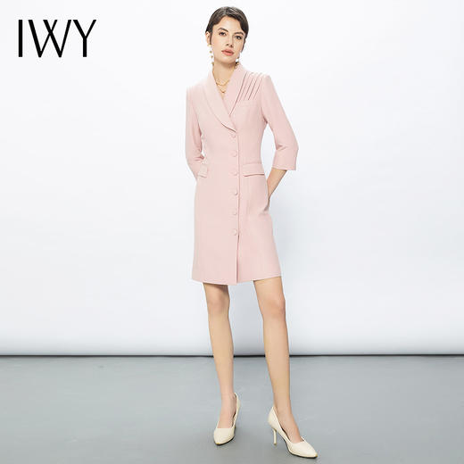 IWY/粉色主持人礼服演讲服装高端气质正装连衣裙粉色西装裙西装裙Q13131 商品图2