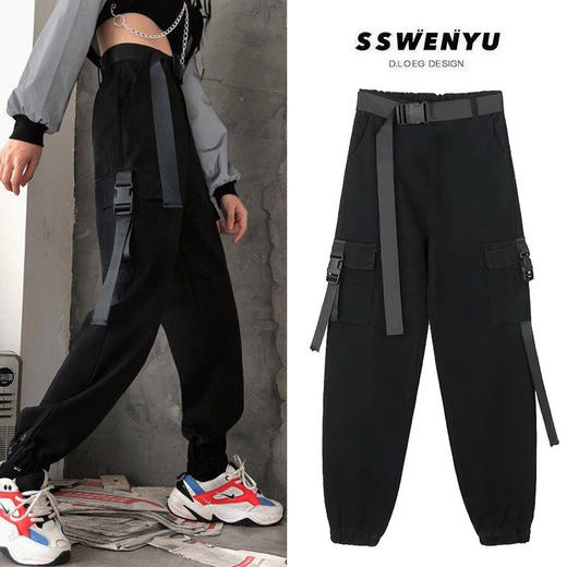 【宽松藏肉潮流】裤子女秋宽松遮肉春秋学生韩版小个子阔腿裤夏工装裤女 商品图4