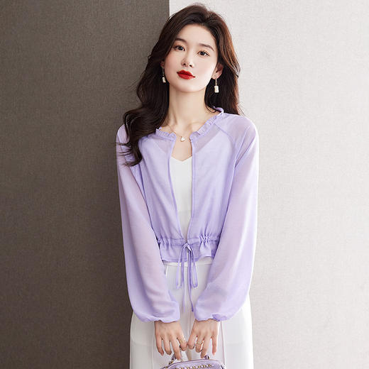 夏季短款长袖空调罩衫外搭，雪纺宽松小披肩外套CC-J3415 商品图2