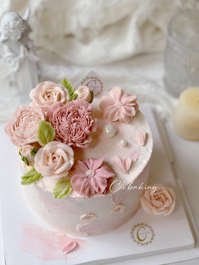 韩式裱花 A款 忌廉蛋糕（默认自提，收费配送请联系客服）