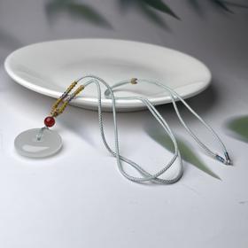 和田玉吊坠-冰烟紫平安扣