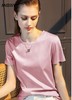 限时特惠239/2件 桑蚕丝+丝光棉简约短袖圆领/V领修身T恤 商品缩略图0