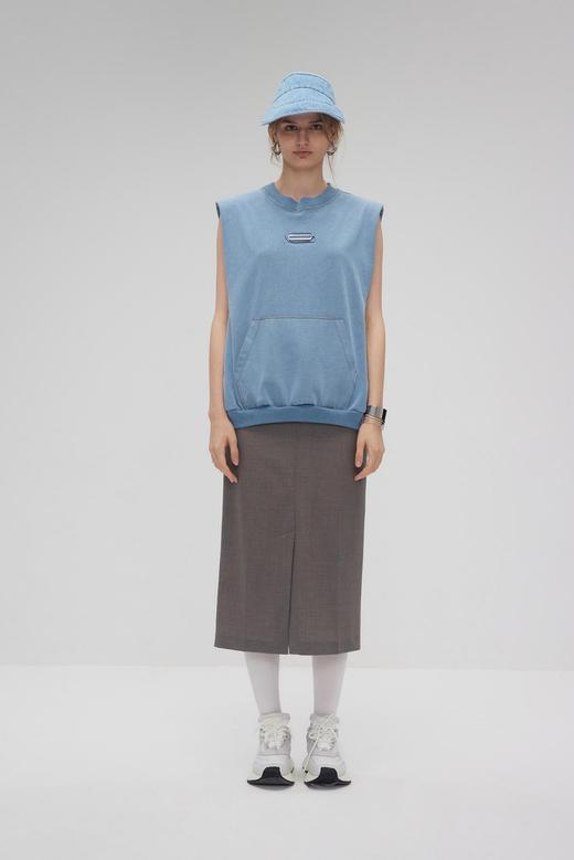 水洗做旧垫肩马甲 商品图0