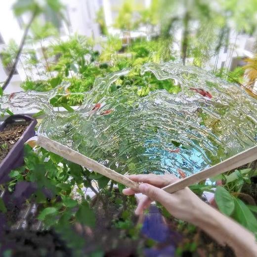 夏日水扇滴胶水做的扇子diy材料包玻璃颜料相框滴胶寒冰扇 商品图3