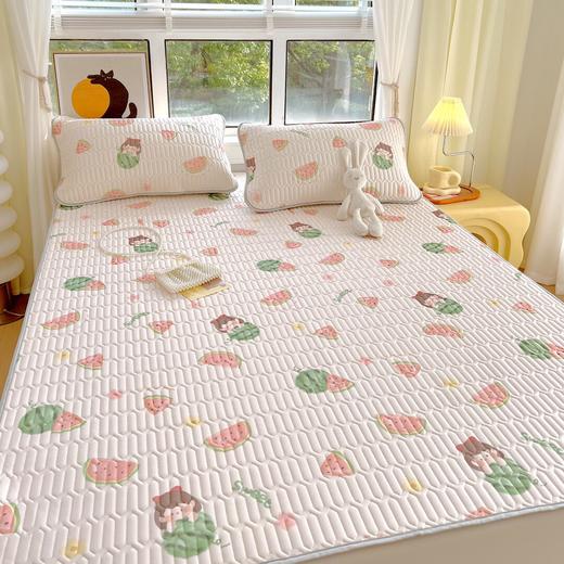 “夏被”【乳胶凉席三件套床单款】会呼吸的凉感丝 抗菌防螨透气性强 天然乳胶 凉感丝清凉好睡眠-CC 商品图2