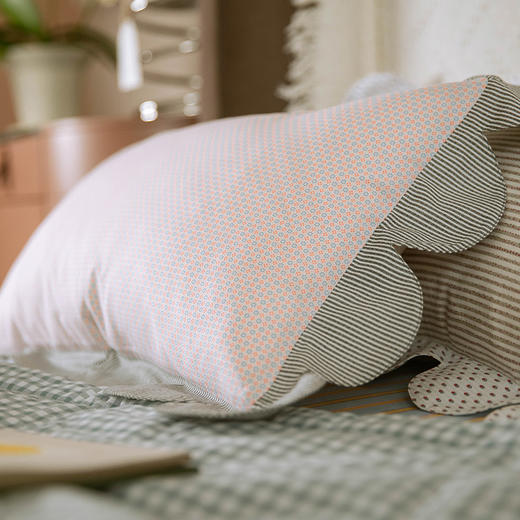 奥赛尼系列花边枕全荞麦壳纯棉颈枕 商品图2