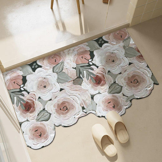 轻奢硅藻泥软地垫厕所脚垫浴室吸水速干防滑耐脏卫生间门口垫子 商品图0