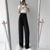 【吸湿排汗显高显瘦百搭】白色西装裤女夏宽松直筒显瘦大码胖mm裤子高腰垂感休闲拖地阔腿裤 商品缩略图3