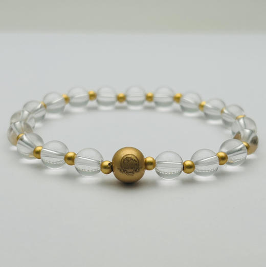 白水晶银镀金隔珠单圈手串 商品图2