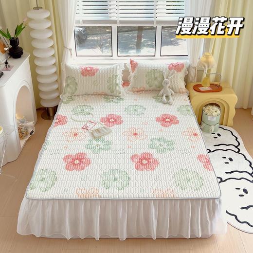 “夏被”【乳胶凉席床裙款三件套】A类凉感丝，环保数码印花 夹层高品质整张天然乳胶 可轻柔机洗/水洗-CC 商品图9