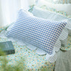 花与格纹系列花边枕全荞麦壳纯棉护颈枕 商品缩略图0