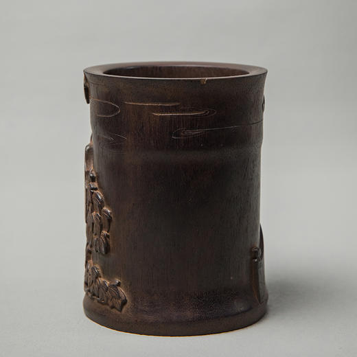 清 紫檀木雕仕女笔筒 商品图4