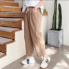 2023新款舒适简约锦棉休闲裤长裤系带松紧腰纯色女裤 商品缩略图2
