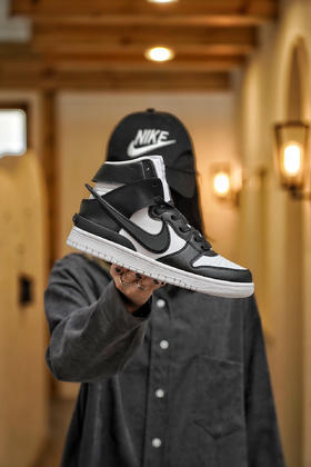 夏季特惠💰520 AMBUSH x Nk SB Dunk High 滑板鞋高帮 黑白大勾
