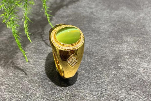 【御珠宫坊】金镶碧玉戒指 商品图3
