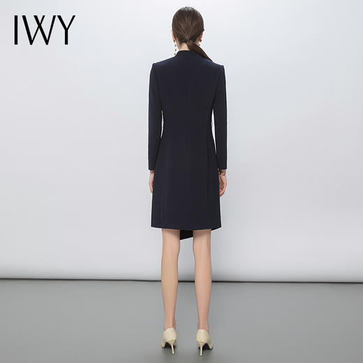 IWY/藏青色设计感西装连衣裙女修身高端商务裙子气质女神范正装Q13107 商品图8