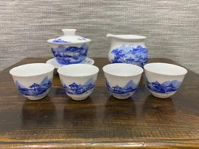 青花山水茶具