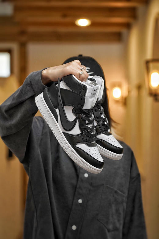 夏季特惠💰520 AMBUSH x Nk SB Dunk High 滑板鞋高帮 黑白大勾 商品图6