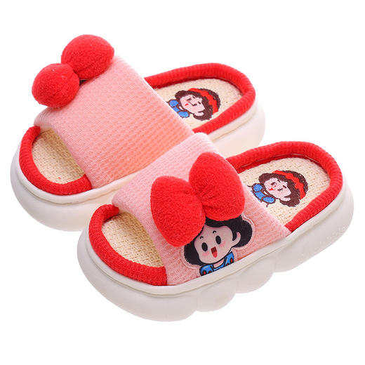 「四款配色！亚麻材质」春夏儿童亚麻拖鞋 女孩公主室内家用防滑亲子四季宝宝地板凉拖鞋童鞋 商品图4