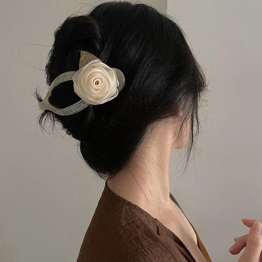 山茶花朵发夹横夹温柔气质抓夹碎发夹 商品图5