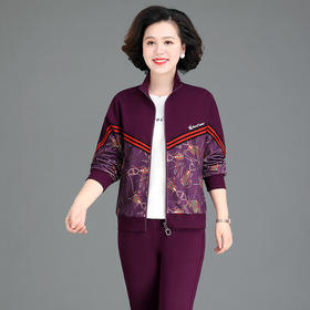 SP50-23239 2023新款中年妈妈秋装运动服套装三件套40岁50中老年女装大码外套