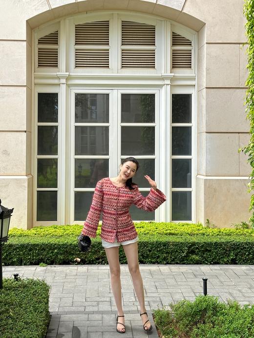 DUO智仙生 火山岛早春度假彩色编织露背小香风外套和流苏半 商品图2