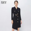 IWY/藏青色设计感西装连衣裙女修身高端商务裙子气质女神范正装Q13107 商品缩略图0