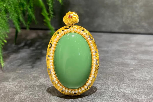 【御珠宫坊】金镶碧玉吊坠 商品图1