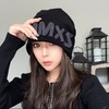 网红字母粗针织冷帽百搭坑条堆堆帽子女秋冬针织毛线包头帽 商品缩略图2