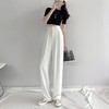 【吸湿排汗显高显瘦百搭】白色西装裤女夏宽松直筒显瘦大码胖mm裤子高腰垂感休闲拖地阔腿裤 商品缩略图1