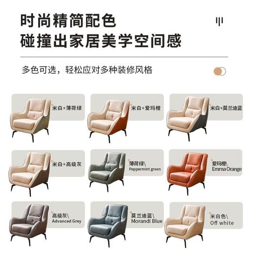 轻奢单人沙发椅设计师洽谈小户型科技布大堂客厅北欧懒人老虎椅 商品图4
