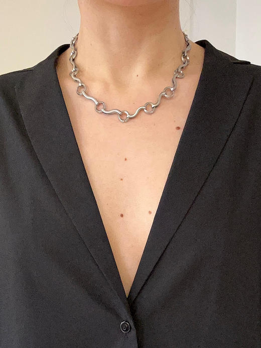 Semplicita | F18 西装领衬衫  [ 黑 / 真丝格子 ] 商品图4