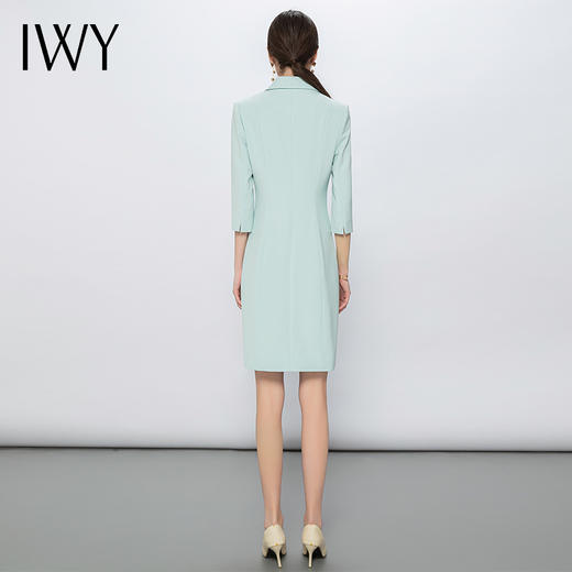 IWY/淡蓝色连衣裙气质女神范播音艺考主持人正装高端时尚职业装Q13131 商品图7