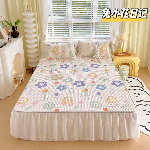 “夏被”【乳胶凉席床裙款三件套】A类凉感丝，环保数码印花 夹层高品质整张天然乳胶 可轻柔机洗/水洗-CC 商品图14