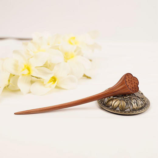 莲子清如水 早春莲蓬桃木簪子发簪可爱大气风盘发神器 商品图9