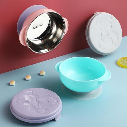 儿童吸盘碗吸管辅食碗杯儿童练习筷子不锈钢勺叉宝宝餐具套装防摔 商品图3